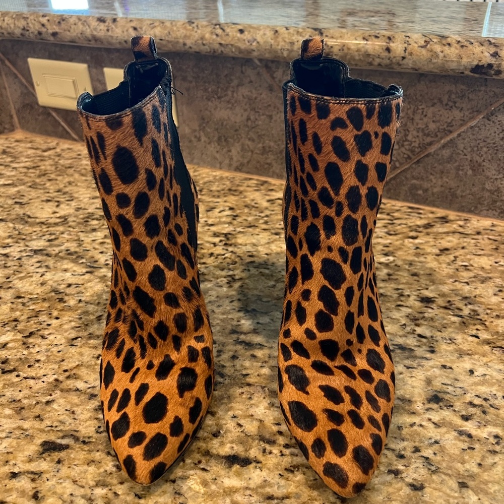 Vince Camuto animal print booties